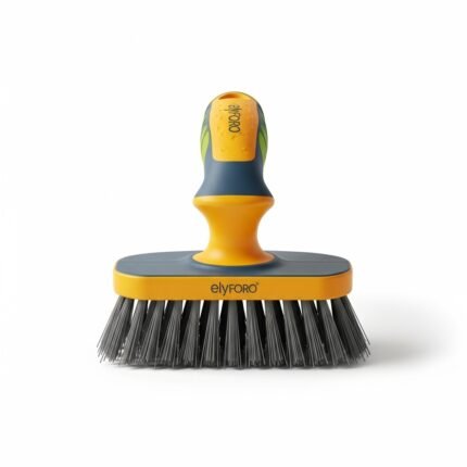 Elyforo Heavy Duty Scrub Brush with Ergonomic Handle for Floor & Tile Grout