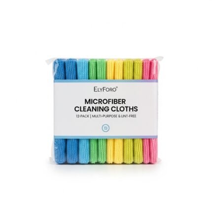Elyforo Microfiber Cleaning Cloths 12-Pack | Multi-Purpose & Lint-Free